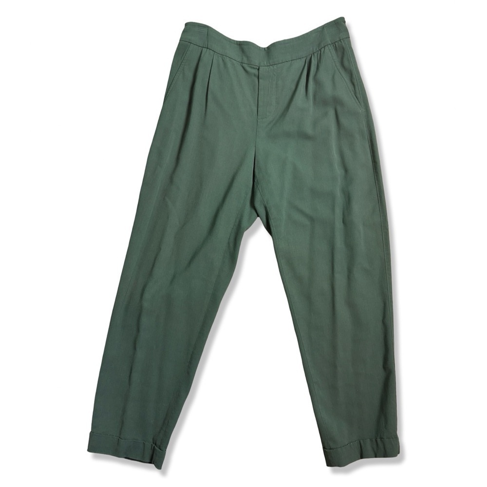VINCE Green High Waist Tapered Ankle Pants